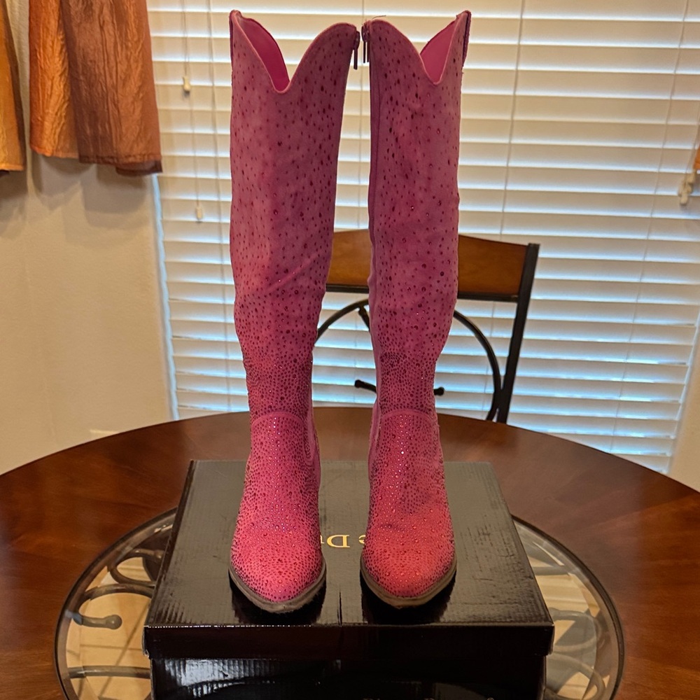 Pierre Dumas Pink Over the Knee Boots